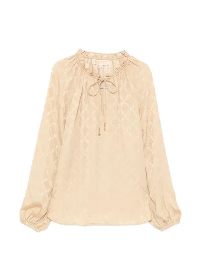 Michael Kors Monogram Blouse In Neutral