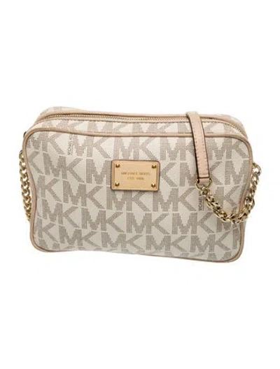 Pre-owned Michael Kors Monogram Clutch In Neutral