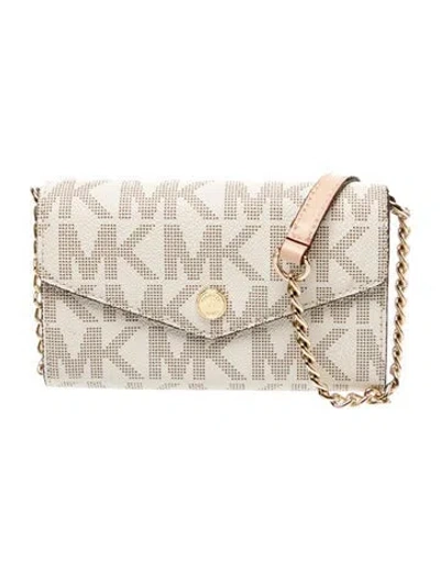 Pre-owned Michael Kors Monogram Clutch In Neutral