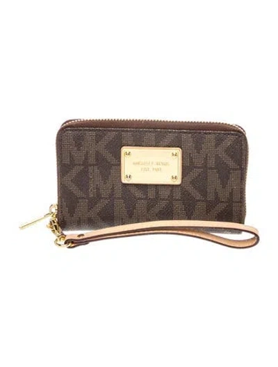 Pre-owned Michael Kors Monogram Crossbody Bag In Brown