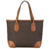 Michael Kors Monogram Eva Extra Small Handbag In Brown
