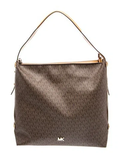 Pre-owned Michael Kors Monogram Hobo In Brown