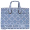 Michael Kors Monogram-jacquard Denim Tote Bag In Blue