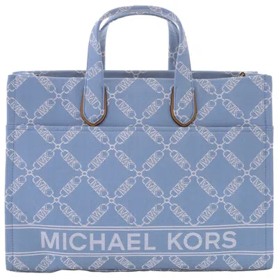 Michael Kors Monogram-jacquard Denim Tote Bag In Blue
