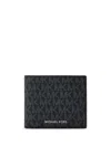 Michael Kors Logo Printed Bi-fold Wallet In Black