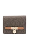 Michael Kors Monogram Lock Wallet In Neutral
