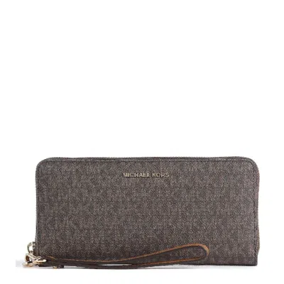 Michael Kors Monogram Logo Continental Wallet In Gray