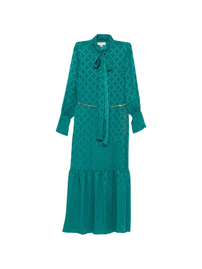 Michael Kors Monogram Maxi Dress In Blue