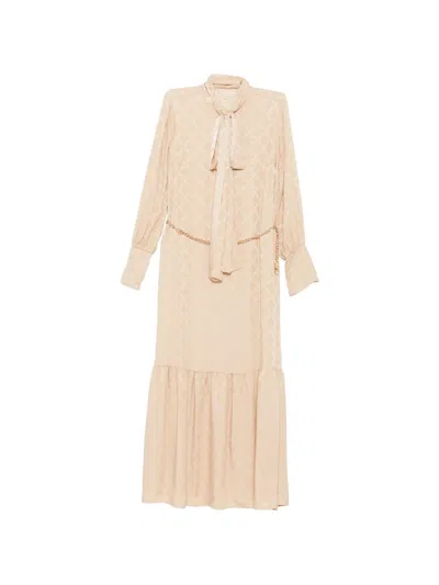Michael Kors Monogram Maxi Dress In Neutral