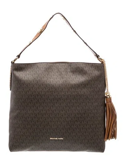 Pre-owned Michael Kors Monogram Messenger Bag In Brown