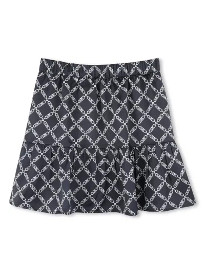 Michael Kors Kids' Monogram Mini Skirt In Blue