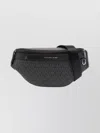 Michael Kors Monogram Pattern Belt Bag With Adjustable Strap In Black
