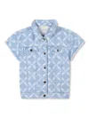 Michael Kors Monogram-pattern Denim Jacket In Blue