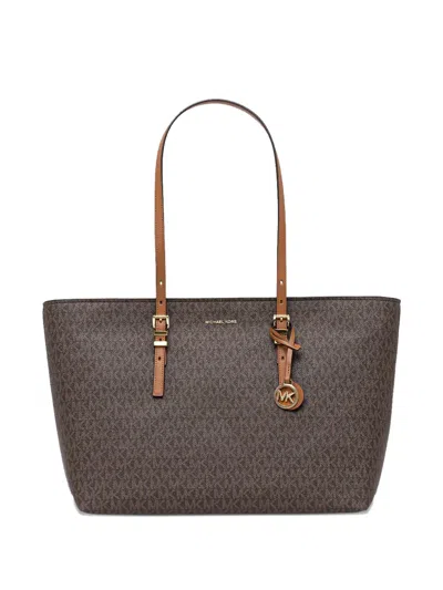 Michael Kors Monogram-pattern Tote Bag In Brown
