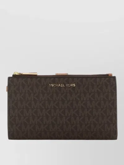 Michael Kors Monogram Patterned Canvas Wallet Accessory In Brown