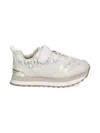 Michael Kors Monogram Perforated Trainers In Neutral