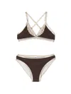 Michael Kors Monogram-print Bikini Set In Brown