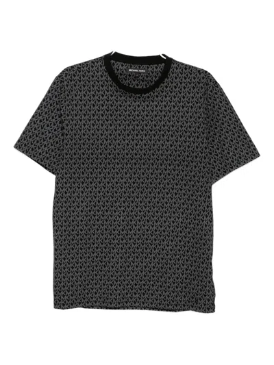 Michael Kors Monogram-print Cotton T-shirt In Black