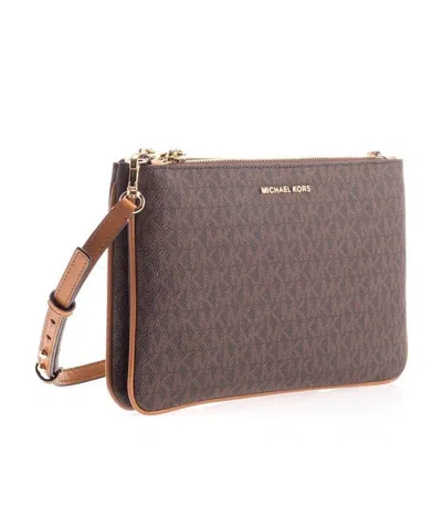 Michael Kors Monogram Print Crossbody Bag In Black