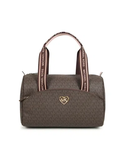Michael Kors Kids' Monogram-print Shoulder Bag In Brown