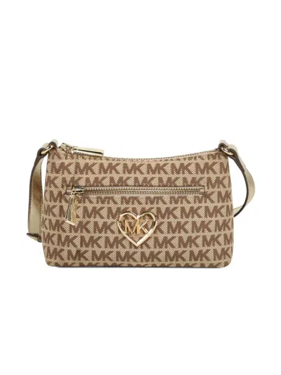 Michael Kors Kids' Monogram-print Shoulder Bag In Neutrals