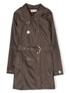 Michael Kors Monogram-print Trench Coat In Brown