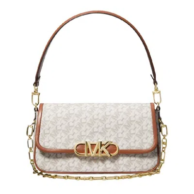Michael Kors Monogram Shoulder Bag In White