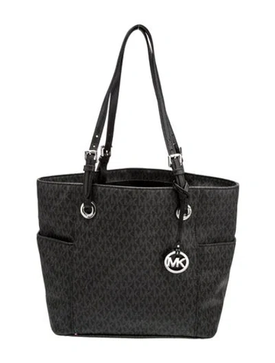 Pre-owned Michael Kors Monogram Shoulder Bag In Black