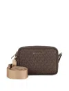Michael Kors Monogram Shoulder Bag In Brown
