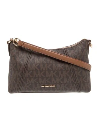 Pre-owned Michael Kors Monogram Shoulder Bag In Brown