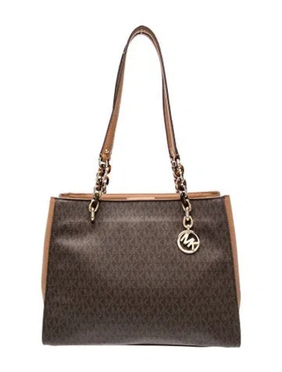 Pre-owned Michael Kors Monogram Shoulder Bag In Brown