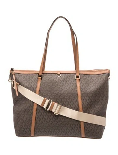 Pre-owned Michael Kors Monogram Shoulder Bag In Brown