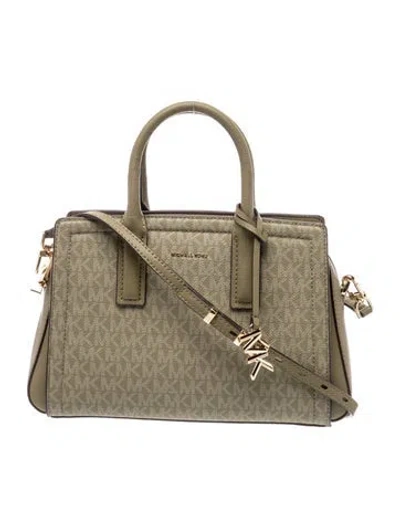 Pre-owned Michael Kors Monogram Shoulder Bag In Green