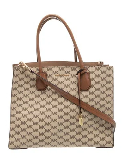 Pre-owned Michael Kors Monogram Shoulder Bag In Neutral