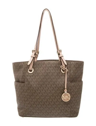 Pre-owned Michael Kors Monogram Shoulder Bag In Neutral
