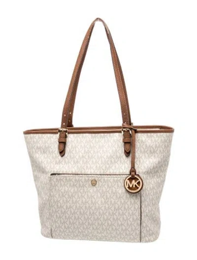 Pre-owned Michael Kors Monogram Shoulder Bag In Neutral