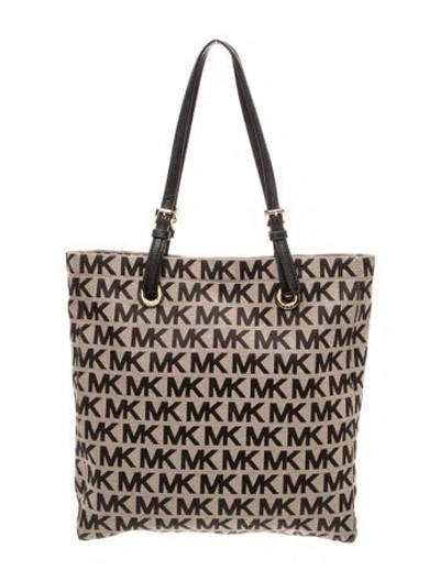 Pre-owned Michael Kors Monogram Shoulder Bag In Neutral