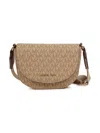 Michael Kors Monogram Shoulder Bag In Neutrals