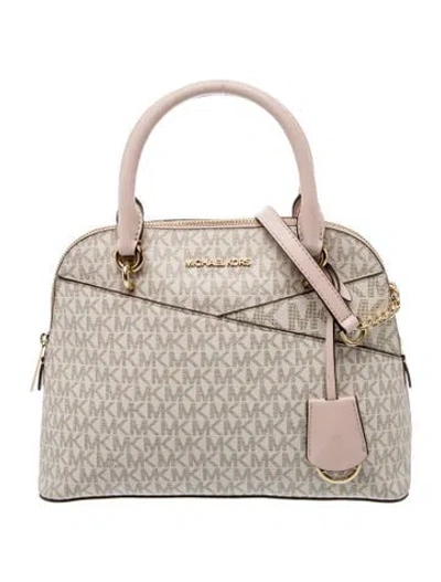 Pre-owned Michael Kors Monogram Shoulder Bag In Silver