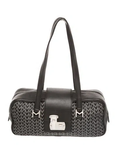 Pre-owned Michael Kors Monogram Shoulder Bag Vintage In Black