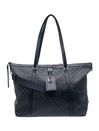 Pre-owned Michael Kors Monogram Top Handle Bag In Blue