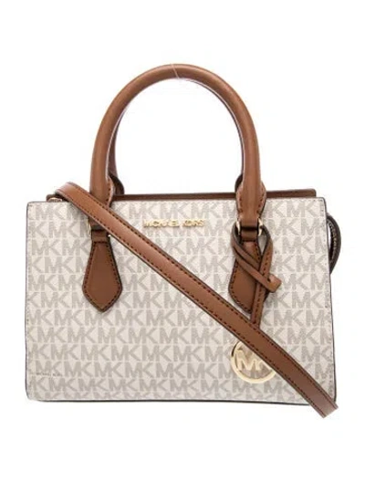 Pre-owned Michael Kors Monogram Top Handle Bag In Neutral