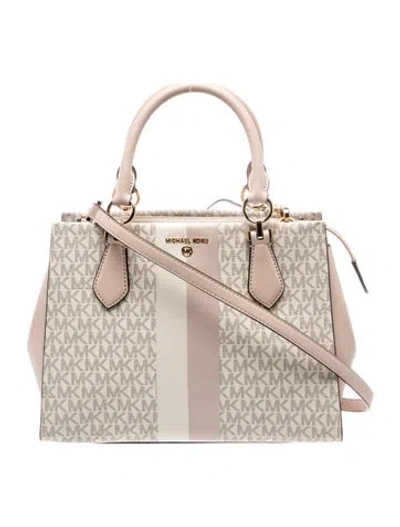Pre-owned Michael Kors Monogram Top Handle Bag In Neutral