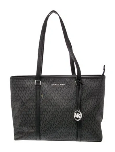 Pre-owned Michael Kors Monogram Tote In Black