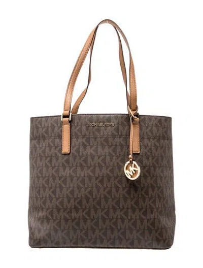 Pre-owned Michael Kors Monogram Tote In Brown