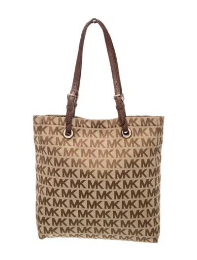 Pre-owned Michael Kors Monogram Tote In Brown