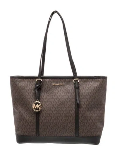 Pre-owned Michael Kors Monogram Tote In Brown