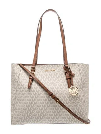 Pre-owned Michael Kors Monogram Tote In Neutral