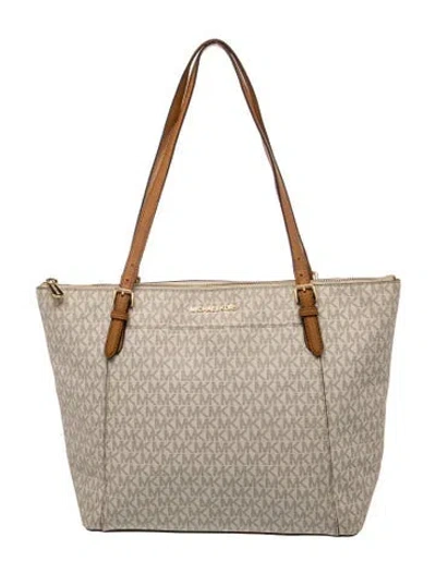 Pre-owned Michael Kors Monogram Tote In Neutrals