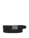 Michael Kors Monogrammed Leather Belt In Black